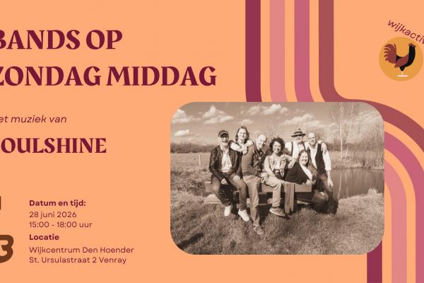 Wijkactiviteit Bands op Zondag Middag | Soulshine bij Wijkcentrum Den Hoender