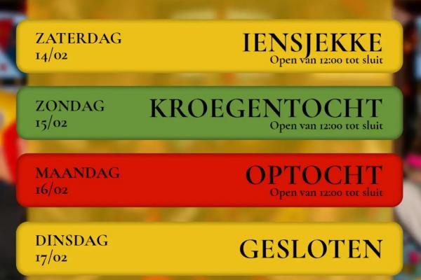 Carnaval 2026 bij De klokkenluider