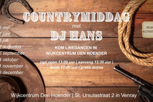 Wijkactiviteit Countrymiddag met DJ Hans bij Wijkcentrum Den Hoender