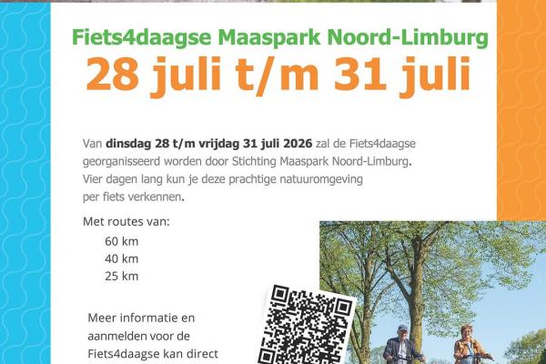 Fiets4daagse Maaspark Noord-Limburg 2026
