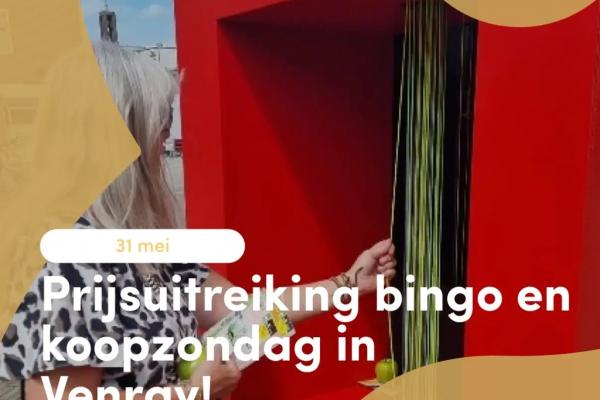Prijsuitreiking van de bingo actie én koopzondag in Venray