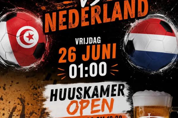 WK Voetbal Tunesie Nederland in de Linde Oirlo