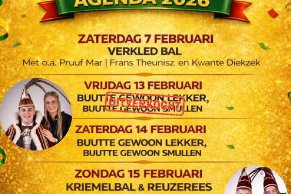 Programma Vastelaovend 2026 Roelanzia Ysselsteyn