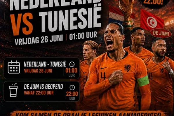 WK Voetbal Tunesie - Nederland bij de JUM Merselo