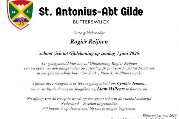 Receptie Gilde Koning St. Antonius Abt Gilde Blitterswijck