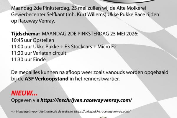Ukke Pukke Race 25 mei 2e pinksterdag bij Raceway Venray