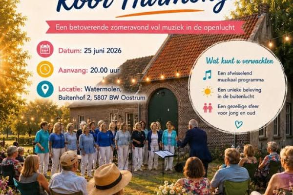 Watermolenconcert Koor Harmony in Oostrum