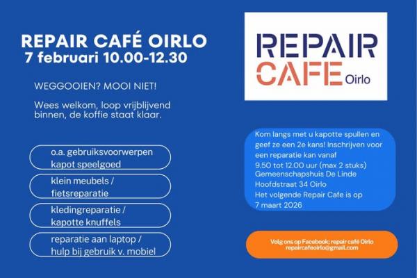 Repair Café Oirlo 7 februari 2026