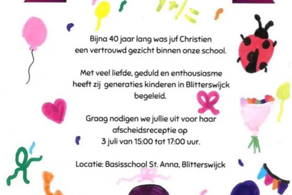 Afscheidsreceptie juf Christien BS St. Anna Blitterswijck