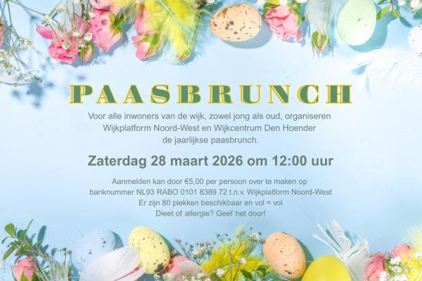 Wijkactiviteit Paasbrunch 2026 bij Wijkcentrum Den Hoender