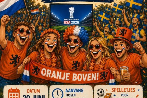 Samen Nederland - Zweden kijken op het WK Voetbal in de Brabander