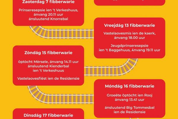 Carnavalsprogramma  De Zagewetters Merselo