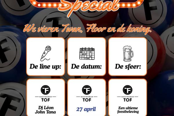 Koningsdag 2026 bij Gastrobar TOF