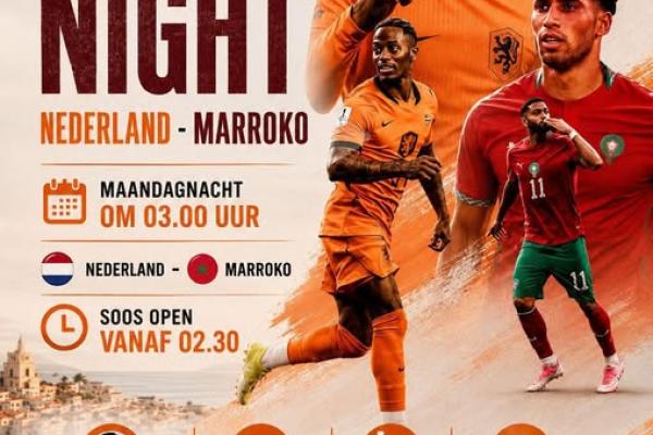 WK Voetbal Nederland - Marokko bij OJC Midgard Wanssum