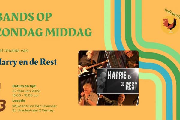Wijkactiviteit Bands op Zondag Middag | Harry en de Rest bij Wijkcentrum Den Hoender