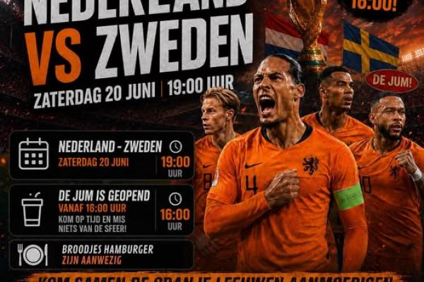WK Voetbal Nederland - Zweden bij de JUM Merselo
