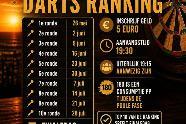 Zomeravond Darts Ranking bij Cafe 1878 Leunen