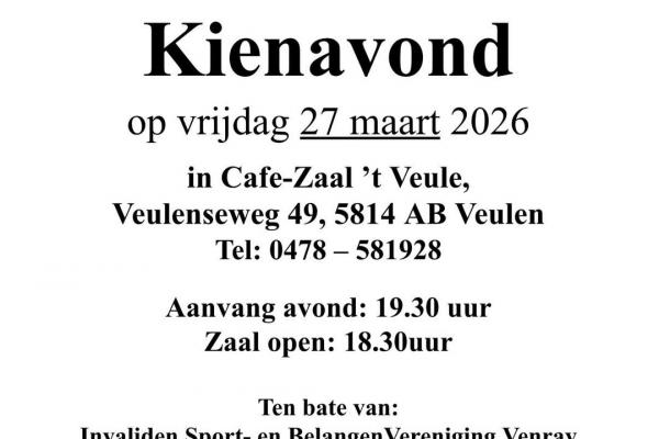 Super Kienavond bij Cafe-Zaal 't Veule