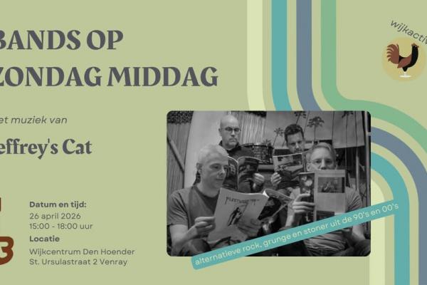 Wijkactiviteit Bands op Zondag Middag | Jeffrey’s Cat bij Wijkcentrum Den Hoender